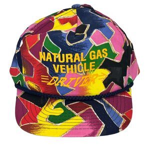 Vintage Nissin Trucker Hat Cap”Natural Gas Vehicle Driver” Multi Color 80s 90s